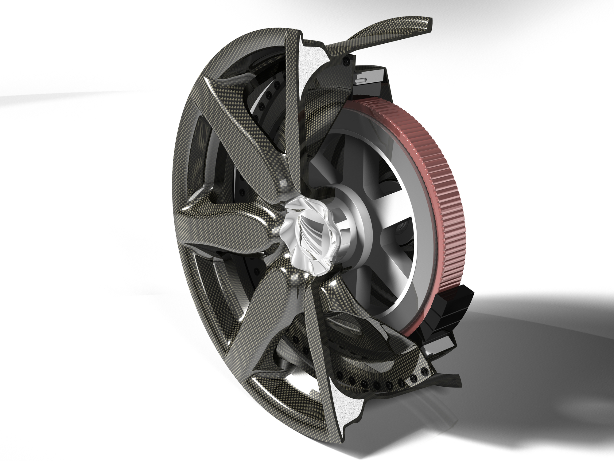 Composite fiber wheel with integrated electric motor Fraunhofer LBF